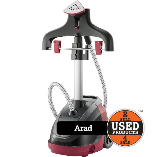 Aparat de calcat vertical cu abur Tefal Master Precision 360 IT6540, 1500W, 2.5L, timp de incalzire 45s, abur variabil 30g/min, Negru/Visiniu