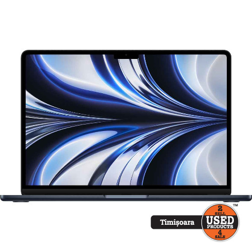 Apple MacBook AIR 13 2022, A2681, Display 13.6 inch Retina IPS, Apple M2 8-Core, 8 Gb RAM LPDDR5, SSD 256 Gb, Apple 8-Core GPU, Touch ID, 2x Thunderbolt, Camera Web FHD 1080p, Midnight
