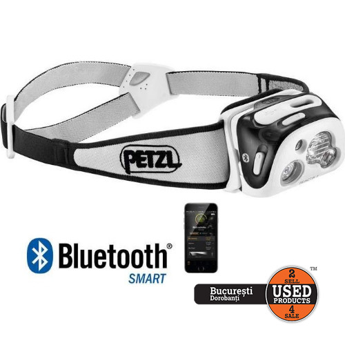 Lampă frontală Reactik + Petzl, E95-HNE, Iluminare Reactivă, Iluminare Constantă, 3 nivele de putere pentru iluminare fixă, Lampă reîncărcabilă, Rezistenta la Apa IP X4, Capacitate maxima de lumina pana la 300 de lumeni, Negru