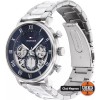 Ceas barbatesc Tommy Hilfiger Legend 1710569, 44mm, Quart, Otel inoxidabil, 5ATM, Cadran Albastru, Analog