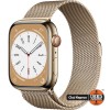 Apple Watch Series 8 45mm, Gold Stainless Steel Case, GPS+Cellular, Gold Milanese Strap, A2775