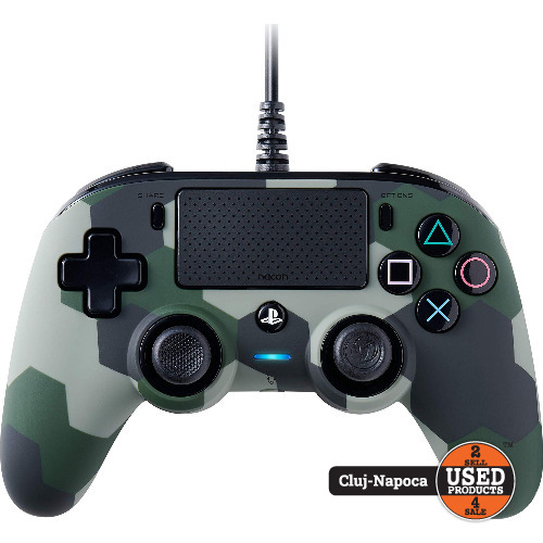 Controller cu fir Nacon Compact pentru PS4, Camo Verde