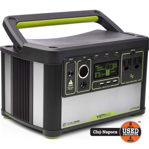 Generator electric portabil Goal Zero Yeti 400 Lithium, Display, Iesiri AC/12V/12W USB-A, Incarcare de la Panouri solare/Priza/12V Generator electric portabil Goal Zero Yeti 400 Lithium, Display, Iesiri AC/12V/12W USB-A, Incarcare de la Panouri solare/Priza/12V