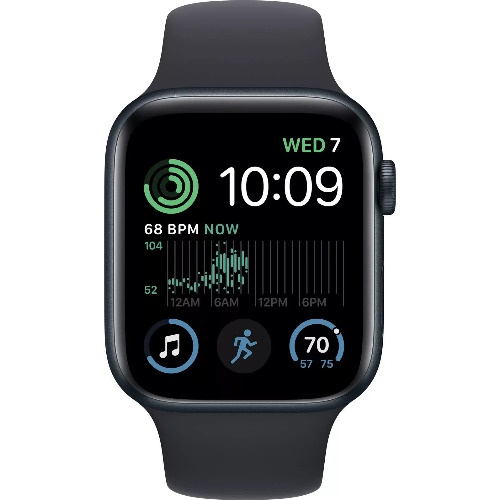 Apple Watch SE (2nd Gen) 44mm, Midnight Aluminium Case, Midnight Sport Band, A2723