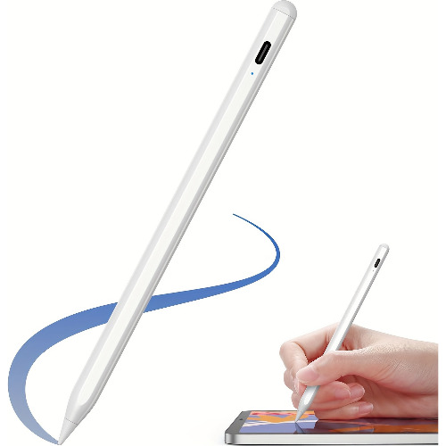 Stilou Compatibil iPad, Încărcare rapidă de 15 minute, Respingere Palmei, Sensibilitate la înclinare, Alb
