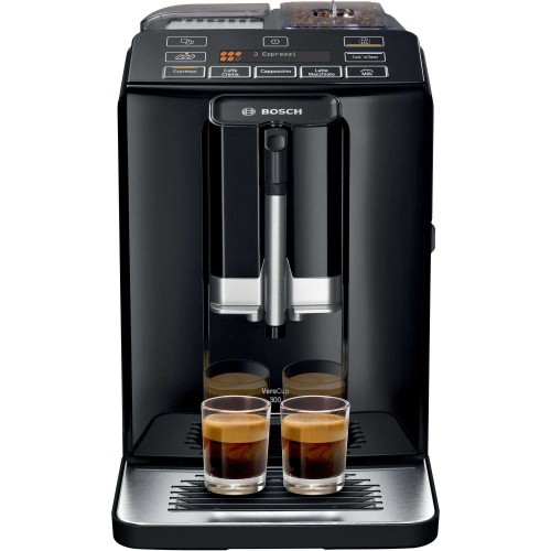 Espressor automat Bosch VeroCup 300 TIS30329RW, 1300W, 15 Bar, 1.4 l, Functie OneTouch, Rasnita ceramica, dispozitivul spumare lapte MilkMagic Pro, Negru
