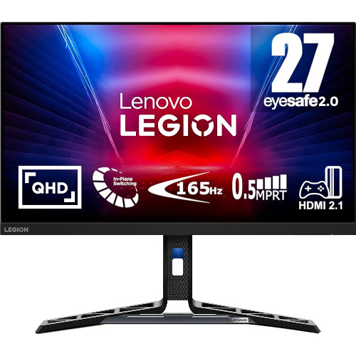 Monitor Gaming Lenovo Legion R27q-30, 27", 180 HZ, QHD, IPS, EyeSafe, 0.5ms MPRT, HDMI, DP, FreeSync Premium, HDR400, boxe, Tilt/Swivel/Lift/Pivot Stand HDMI 2.1, AMD FreeSync Premium, VESA Adaptive Sync
