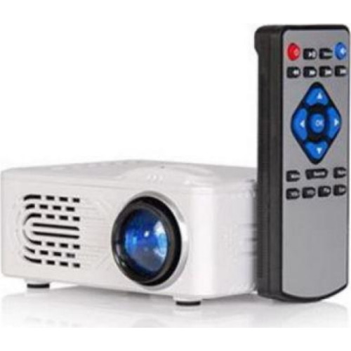 Videoproiector portabil LED VP30-BAT, Ecran LCD TFT 2 inch, USB, TF, AV, Iesire audio, Telecomanda, Alb
