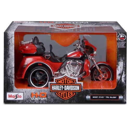 Macheta Moto de colectie Maisto Harley Davidson 2021 CVO TRI GLIDE, H-D Custom, Scara 1/12, Rosu
