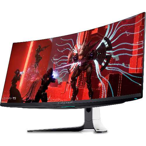 Monitor Curbat Gaming Dell Alienware AW3423DW, 34 inch, Quantum Dot OLED, 3440x1400, 175 Hz, 0.1 ms, G-Sync, Display Port, HDMI, USB 3.2, Alb/Gri
