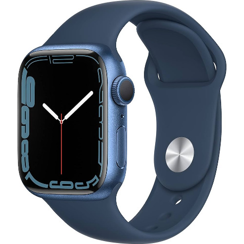 Apple Watch Series 7 45mm Blue Aluminium Case, Abyss Blue Sport Band, GPS, A2474
