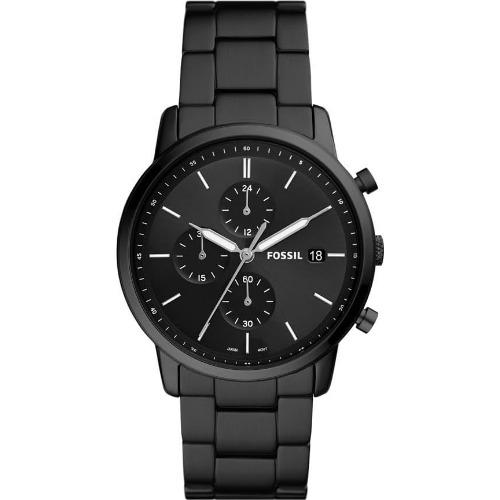 Ceas barbatesc Chronograph Fossil The Minimalist FS5848, 42mm, WR 50m, Black Stainless Steel
