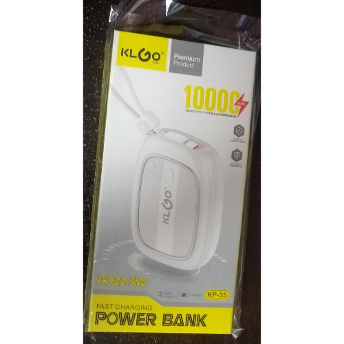 Baterie Portabila KLGO KP-35, 10000 mAh, Protectie Supraincarcare, 22.5W, Cablu Type C, Cablu Lightning
