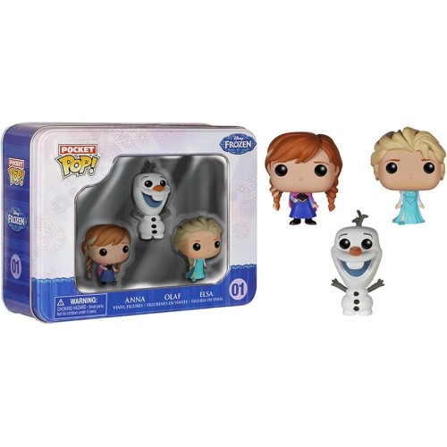 Set 3 Figurine POP! Pocket Frozen Elsa, Anna & Olaf, 01, 14x18cm
