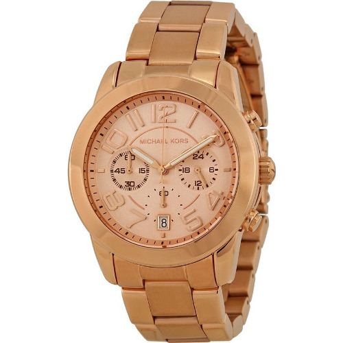 Ceas de Dama Michael Kors Mercer MK5727, 41mm, Quart, Otel inoxidabil, 10 ATM, Analog, Pink Gold