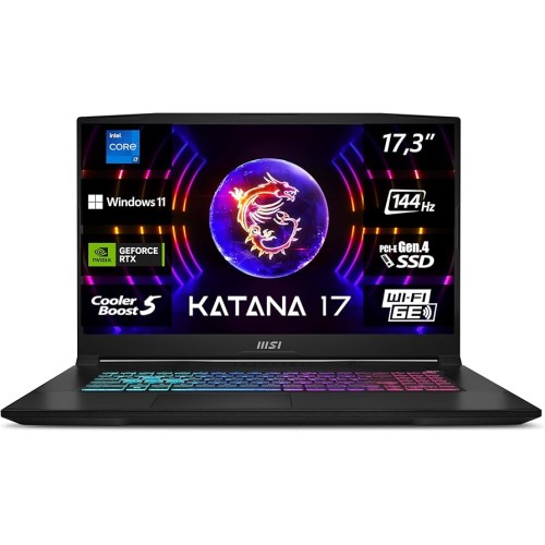 Laptop Gaming MSI Katana 17 B13VFK-269, 17.3", FHD, IPS, 144 Hz,  Intel Core i7 13620H, 4.9 GHz, 16 Gb RAM, SSD 1 Tb, nVidia GeForce RTX 4060 8 Gb GDDR6, USB 2.0, HDMI, RJ-45, Audio Out/Microfon, USB 3.2 Type A Gen 1, USB 3.2 Type C Gen 1, Black
