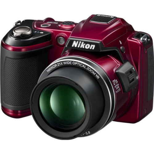 Aparat foto digital Nikon Coolpix L120 14.1 Mp, 21x Zoom Optic, Red
