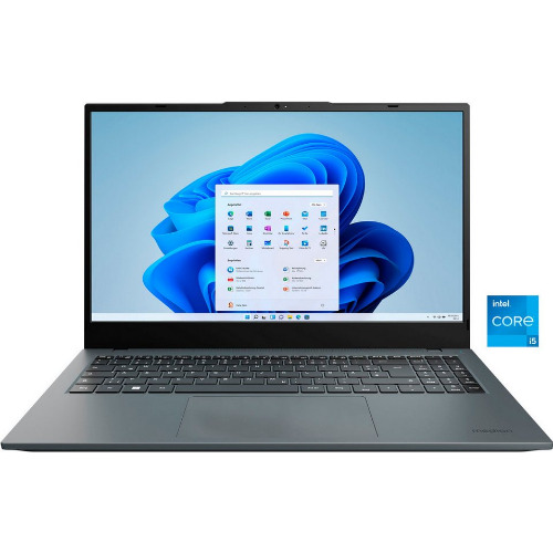 Laptop Medion E15433, Display 15.6 inch FHD IPS, Intel Core i5 1235U, 16 Gb RAM DDR4, SSD 512 Gb, Intel Iris Xe Graphics, Tastatura QWERTZ, 1x HDMI Port, 1x UBS A, 1x USB-C, Micro SD Reader, Grey
