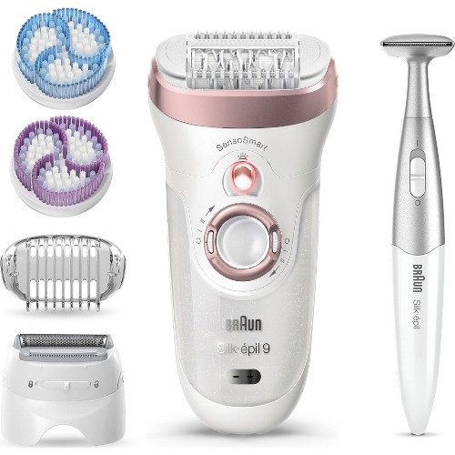 Epilator Braun Silk-еpil 9 9/980 SkinSpa, SensoSmart, 13 accesori , + trimmer zona intima ( Produs Sigilat! )
