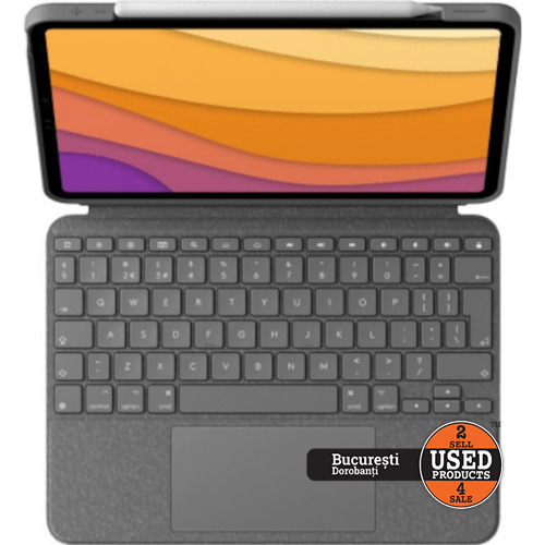 Husa Logitech Folio Touch, Tastatura Iluminata, Trackpad Pentru iPad Pro 11 Inch Gen 1-4, Gri Oxford
