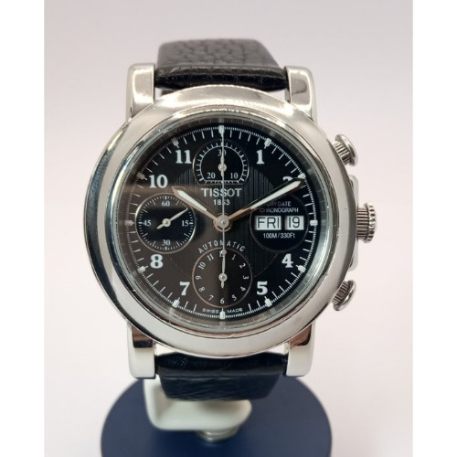 Ceas barbatesc Tissot T-lord T166/266, 41 mm, Automatic,10 ATM, Sticlă de safir, Otel inoxidabil, Cadran Negru, Curea din piele neagra
