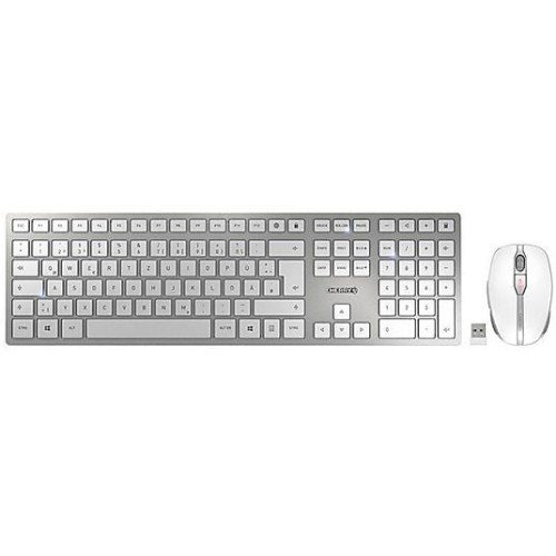 Kit Tastatura si Mouse Cherry DW 9100 SLIM Wireless, (QWERTZ), White (Produs NOU!)
