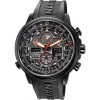 Ceas barbatesc Citizen Navihawk Atomic JY8035-04E, 48mm, Quart, Sincronizare atomica Eco-Drive, Cronograf, Curea silicon, Calendar perpetuu, 20 ATM, Negru