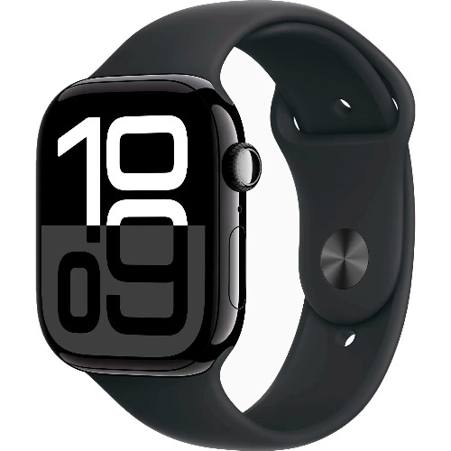 Apple Watch Series 10, 46mm, Jet Black Aluminium Case, Black Sport Band, GPS, A2999