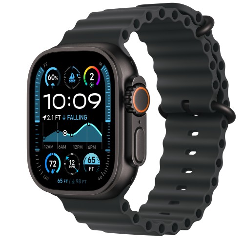 Apple Watch Ultra 2 A2986, 49mm Black Titanium Case, Black Ocean Band
