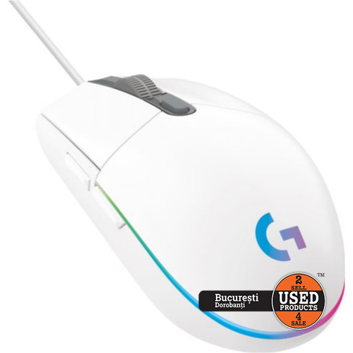 Mouse gaming Logitech G102 Lightsync, 8000 dpi, RGB, White
