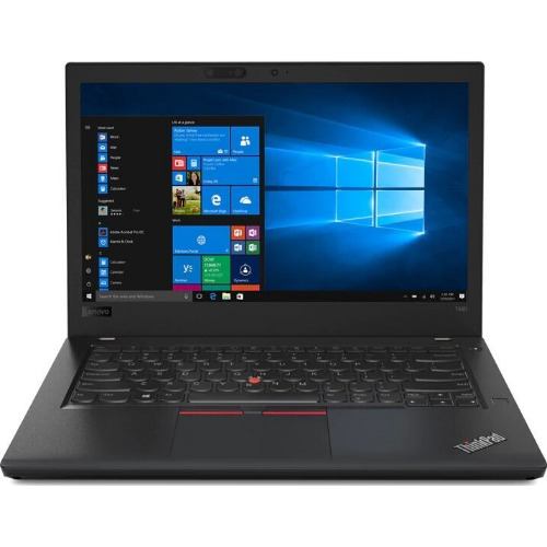 Laptop Lenovo ThinkPad T480, Display 14 inch FHD IPS, Intel Core i5-8350U 1.7 GHz, 8 Gb RAM 2400 MHz, SSD 256 Gb NVMe M.2, Intel UHD Graphics 620, HDMI, Ethernet, SD Card Reader, Senzor Amprenta, Jack 3.5mm, 1.65 Kg, Black