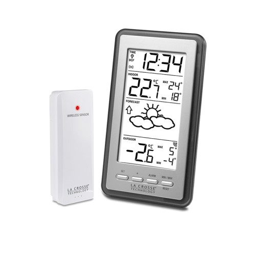 Statie Meteorologica La Crosse Technology WS2335, Senzor elvetian de precizie inalta, Display LCD, Umiditatea interioara, Presiune Atmosferica, Umiditate Exterioara, Temperatura Exteriaora
