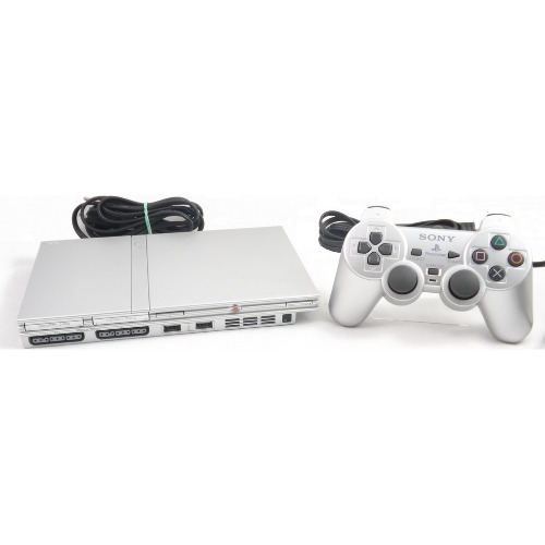 Consola SONY PlayStation 2 Slim + Controller + Card de memorie 8 MB, Silver Edition
