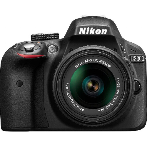 Aparat foto Nikon D3300, CMOS 24.2 Mp, FHD, Obiectiv AF-S DX 18-55mm 1:3.5-5.6 G VR II