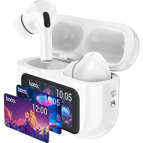 Casti In-Ear Hoco EW72, True Wireless, ANC, Bluetooth, Anulare zgomot, Display tactil, Alb Casti In-Ear Hoco EW72, True Wireless, ANC, Bluetooth, Anulare zgomot, Display tactil, Alb