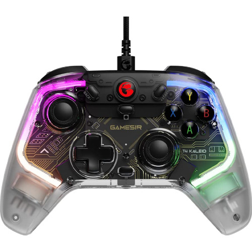 Controller cu fir Gamesir T4 Kaleid, RGB, compatibil PC/Switch/Android, transparent alb
