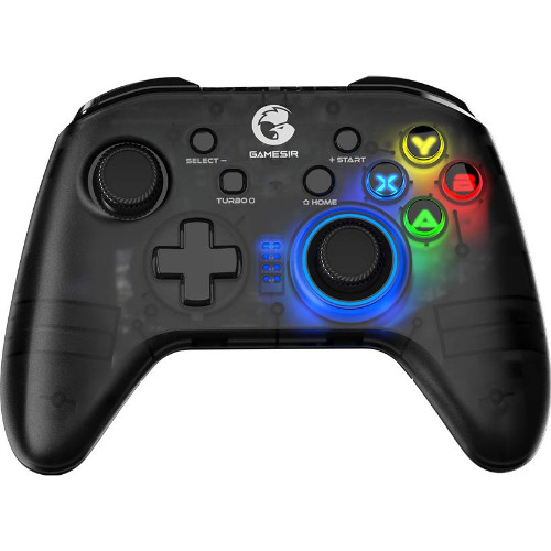 Controller wireless Gamesir T4 Pro, compatibil Android/iOS/Switch/Windows, RGB, transparent negru
