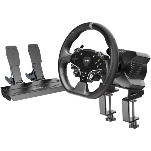 Kit Gaming MOZA R3 Bundle - Baza R3, Volan ES, SR-P Lite Double, R3 Table Clamp + Pedala de ambreiaj MOZA Racing SR-P Lite pentru PC si Xbox
