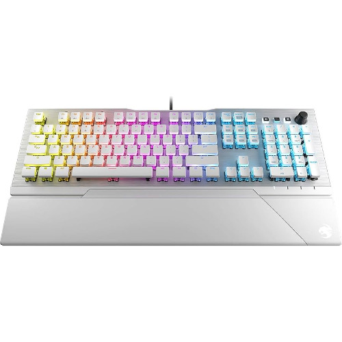 Tastatura gaming mecanica cu fir Roccat Vulcan 122 AIMO, RGB, Switch tactil silentios, Palm rest, QWERTY, Alb