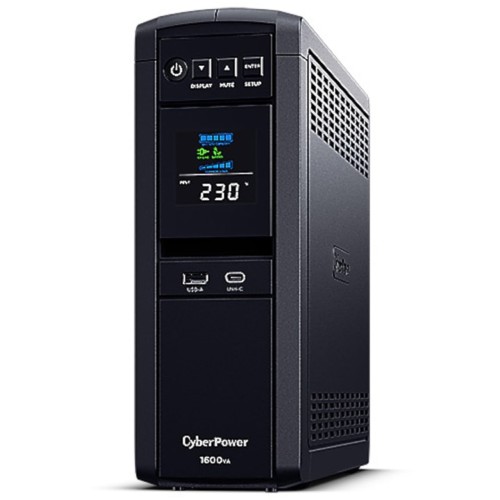 UPS CyberPower PFC Sinewave CP1600EPFCLCD, 1600VA/1000W, 4 Prize Schuko, Color LCD Display, AVR, GreenPower UPS Bypass Technology
