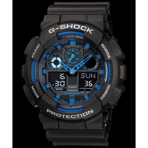 Ceas Barbatesc G-Shock GA-100-1A2ER, Bluetooth, Quartz, 51 mm, Albastru
