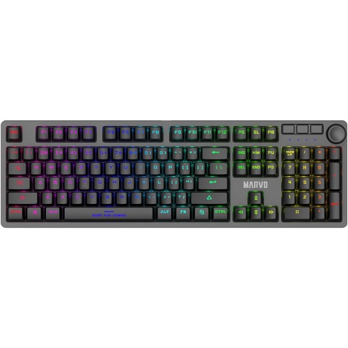 Tastatura Gaming Mecanica Marvo KG901, Switch-uri albastre, iluminare RGB, Wired, Negru
