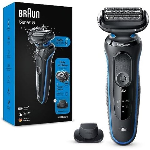 Aparat de ras electric Braun Series 5 51-B1200s Wet&Dry, AutoSense, Easy Clean, Easy Click, 3 elemente de taiere, Albastru/Negru  (Produs NOU!)
 Aparat de ras electric Braun Series 5 51-B1200s Wet&Dry, AutoSense, Easy Clean, Easy Click, 3 elemente de taiere, Albastru/Negru  (Produs NOU!)