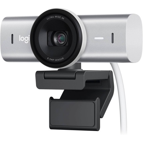 Camera Web Logitech MX Brio, 4K/30fps, Ultra HD, Advanced Autofocus, Privacy Shutter, Pale Grey
