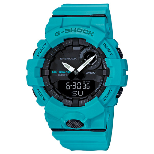 Ceas Barbatesc Casio G-Shock GBA-800, 49mm, Quartz, Analog si Digital, 20 ATM, Cristal Mineral, Curea Silicon, Turcoaz
