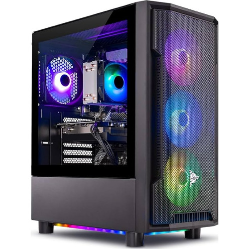 Sistem PC Gaming Segotep, Procesor AMD Ryzen 5 2400G, 32 Gb RAM DDR4, SSD 1 Tb, AMD Radeon RX 6500 XT 4 Gb, Negru
