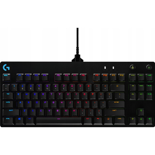 Tastatura mecanica Logitech G Pro, neagra, iluminare RGB, 12 taste programabile, cablu detasabil
