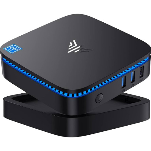 Sistem Mini PC Acemagician AK1 Pro, Procesor Intel Celeron 2.9 GHz, 16 Gb RAM DDR4 2667MHz, SSD 512 Gb M.2, Intel UHD Graphics, 2x USB 3.0, 2x USB 2.0, HDMI, Ethernet, Jack 3.5mm, Negru