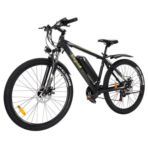 Bicicleta Electrica E-Bike ElegLide M1 PLUS, 27.5 Inch, Motor 250W, 25 Km/h, Autonomie 40 KM, IP54, Greutate Max 110 Kg, Frana Shimano pe Disc Mecanic, Schimbator Shimano 7 Viteze, Ecran LCD, Furca Hidraulica Blocabila, Negru-Galben
