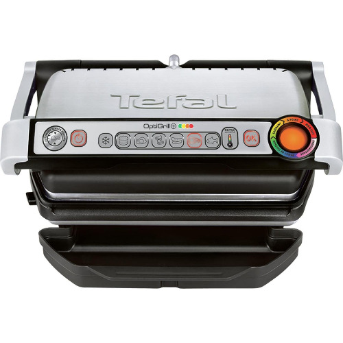 Gratar electric Tefal OptiGrill+ GC712D34 , 2000 W, 6 programe automate, Inox/Negru
